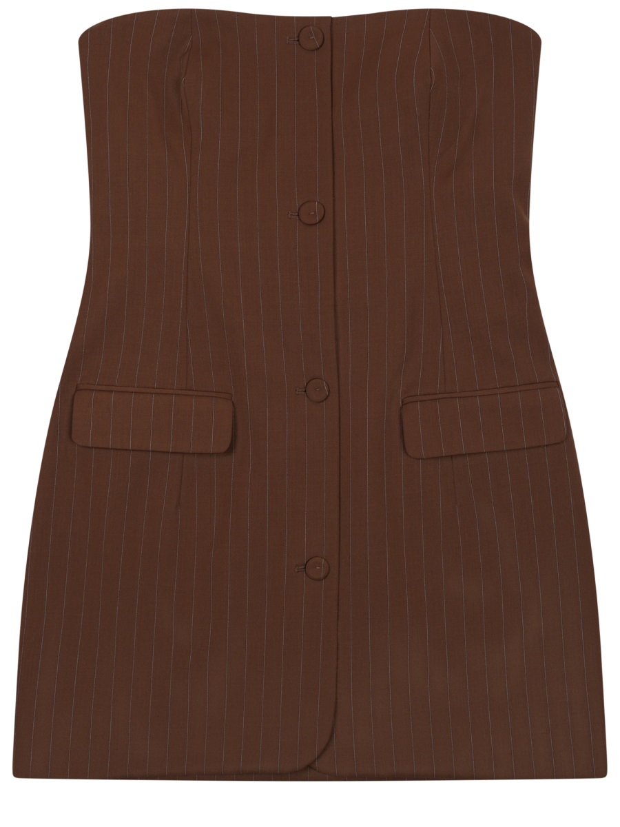 Jean Paul Gaultier Strapless Virgin Wool-Blend Mini Dress Zwart