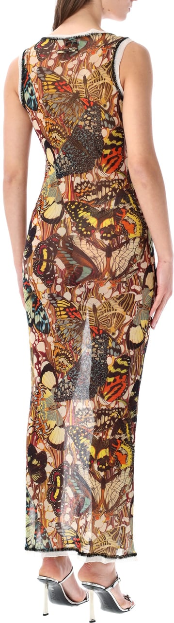 Jean Paul Gaultier Mesh Lacing Dress Papillon Yellow Multi Geel