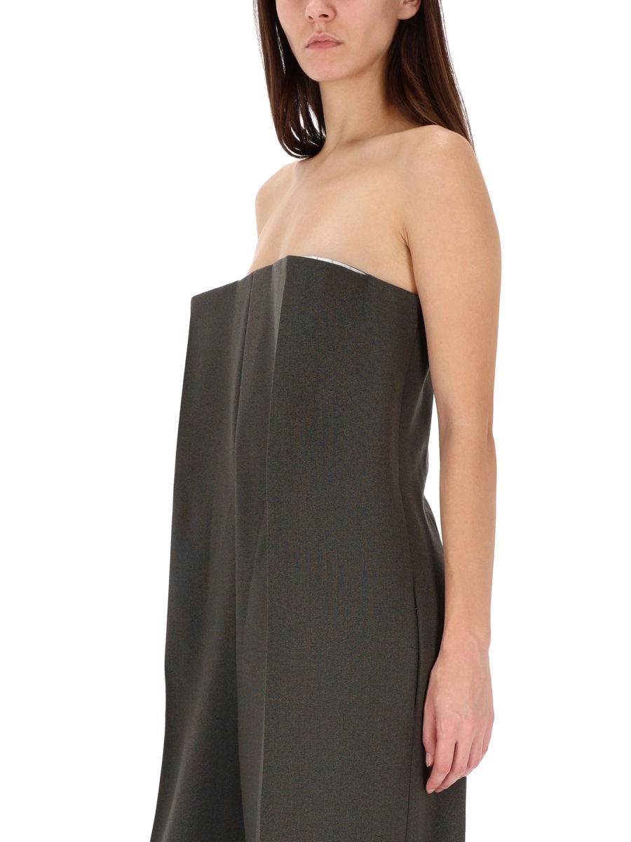 Jean Paul Gaultier Structured Bustier Jumpsuit with Wide-Leg Pants Grijs
