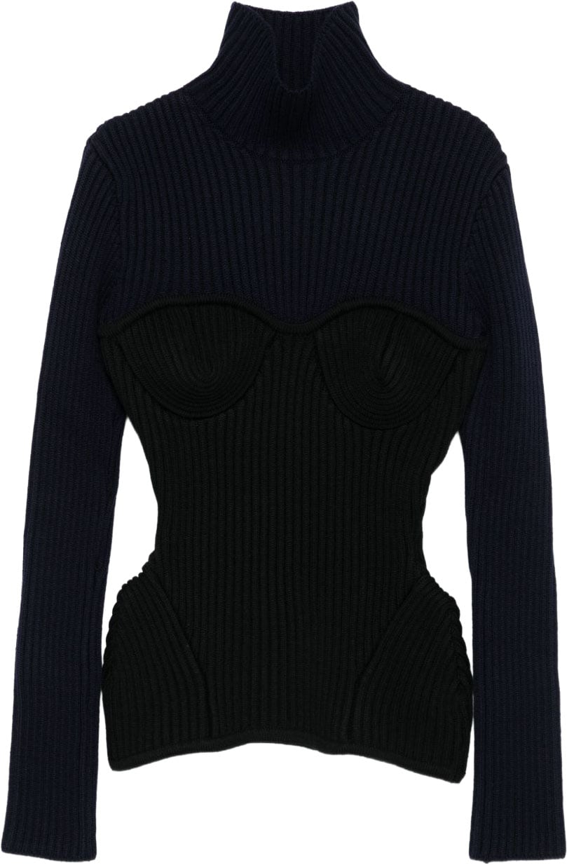 Jean Paul Gaultier Top Navy/Black Zwart