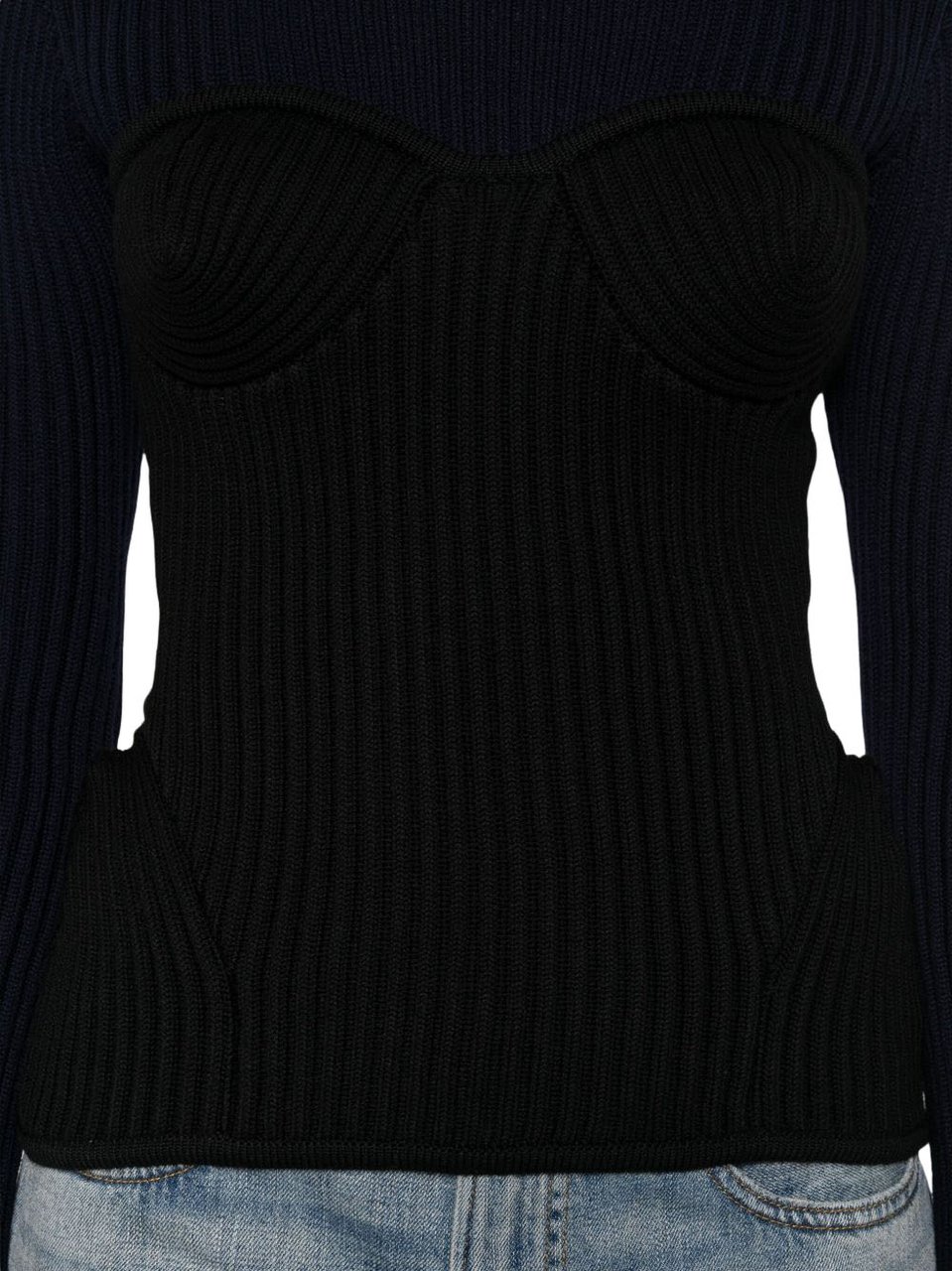 Jean Paul Gaultier Top Navy/Black Zwart