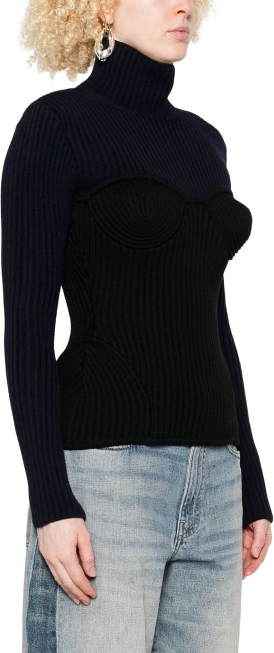 Jean Paul Gaultier Top Navy/Black Zwart