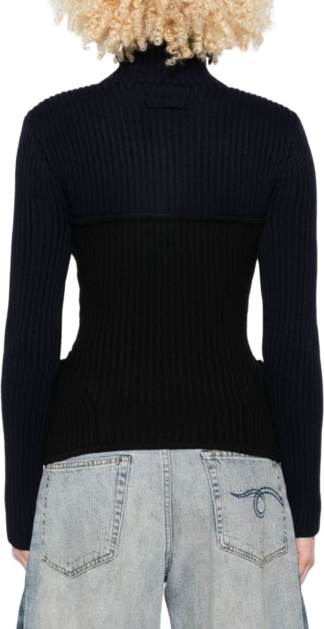 Jean Paul Gaultier Top Navy/Black Zwart