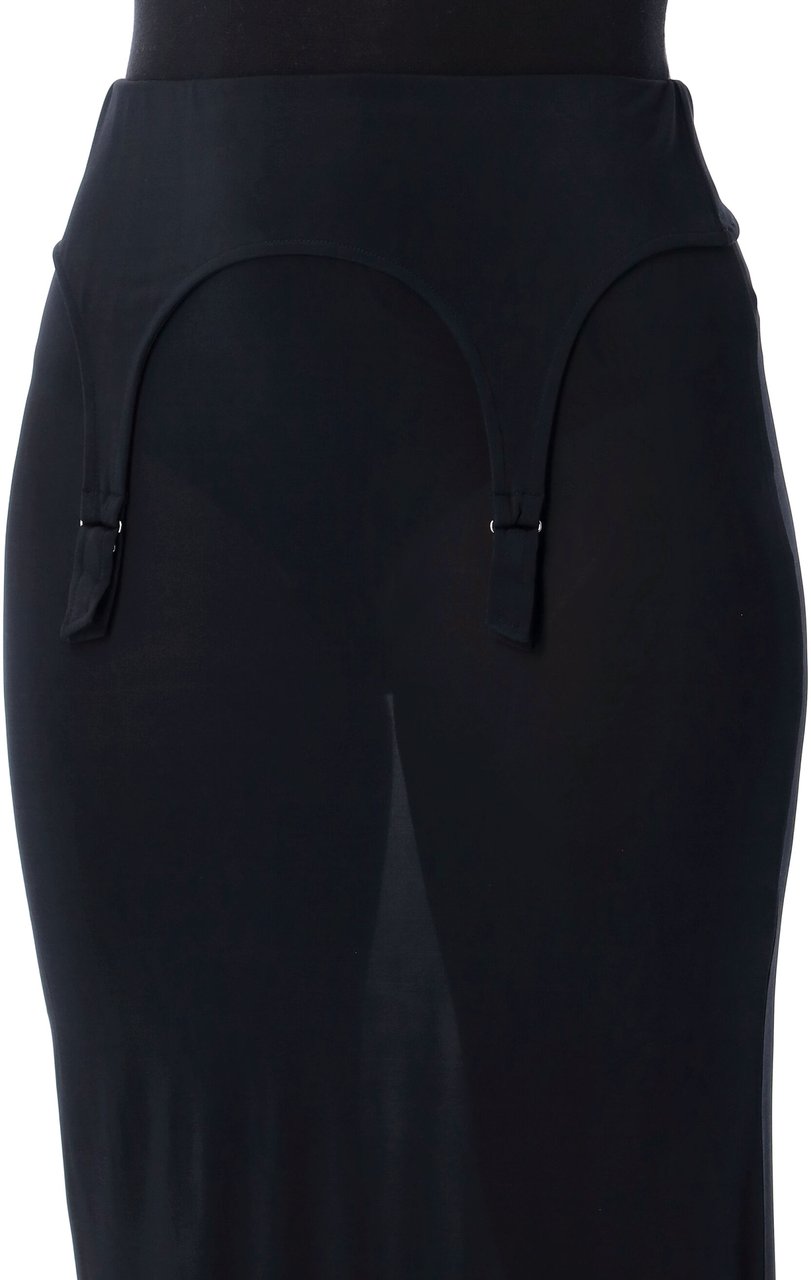 Jean Paul Gaultier Long Skirt Lingerie Garter Blu Blauw