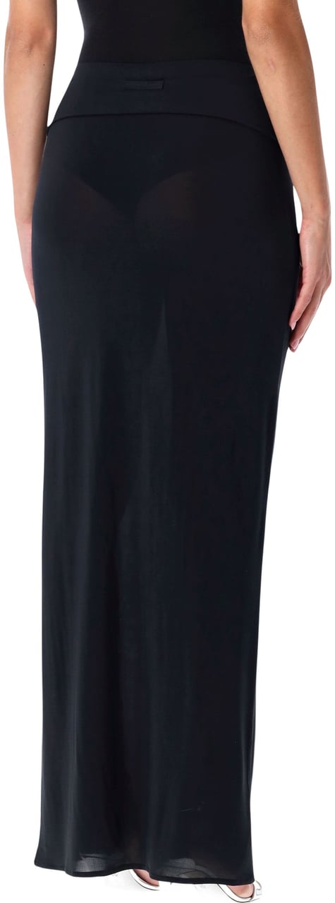 Jean Paul Gaultier Long Skirt Lingerie Garter Blu Blauw