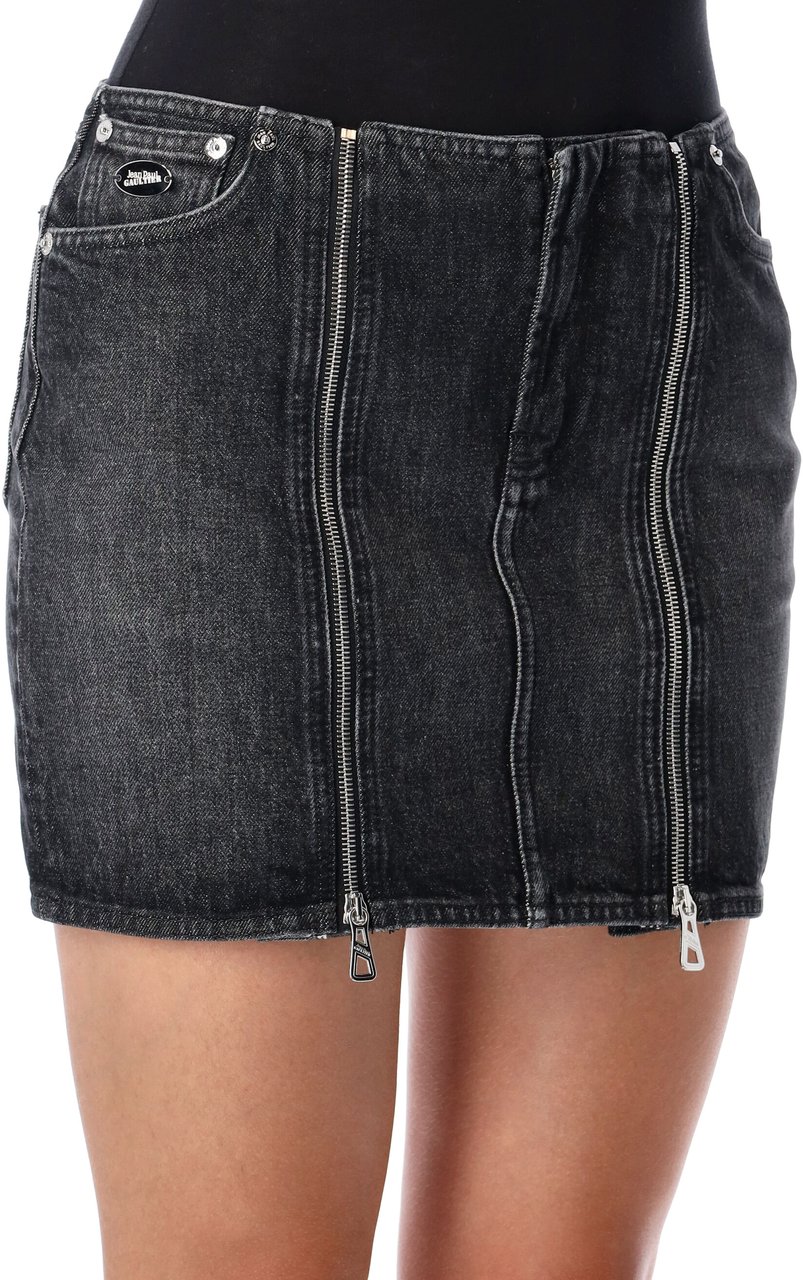 Jean Paul Gaultier Mini Skirt Zip Vintage Black Zwart