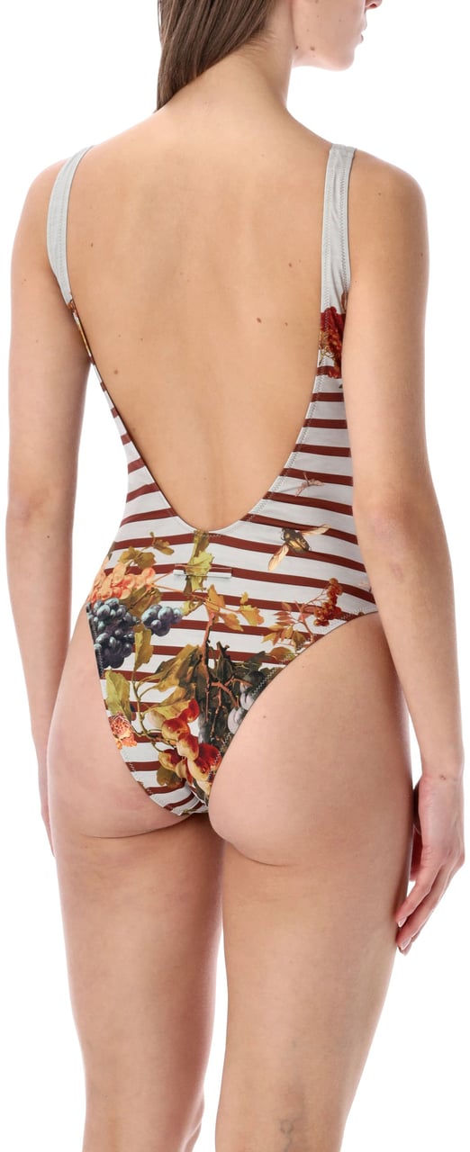Jean Paul Gaultier Jean Paul Gaultier Marinière Grape one-piece swimsuit Blauw