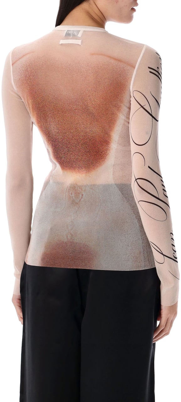 Jean Paul Gaultier Mesh Top Le Classique Pale Pink Roze