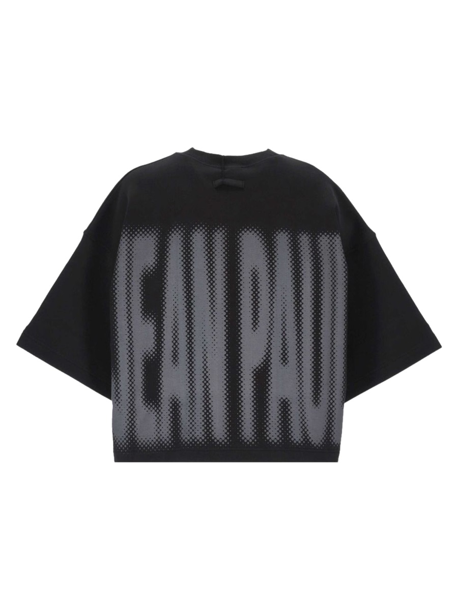 Jean Paul Gaultier Black Logo Cropped T-Shirt Zwart