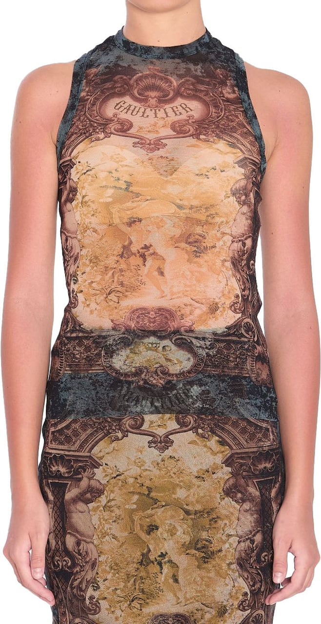 Jean Paul Gaultier Top Blackbluegreen Zwart