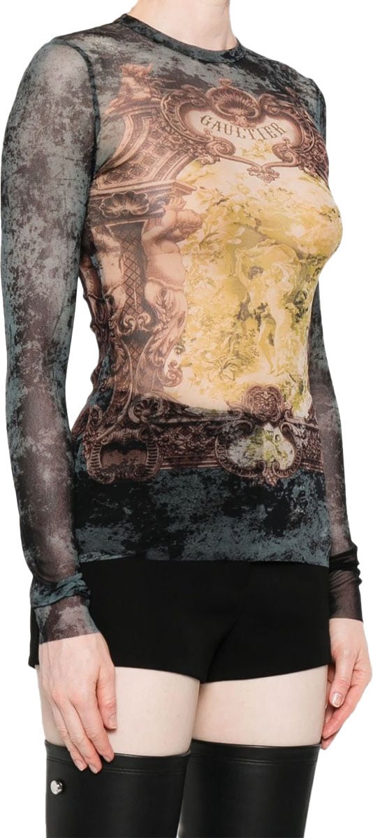 Jean Paul Gaultier Top Blackbluegreen Zwart