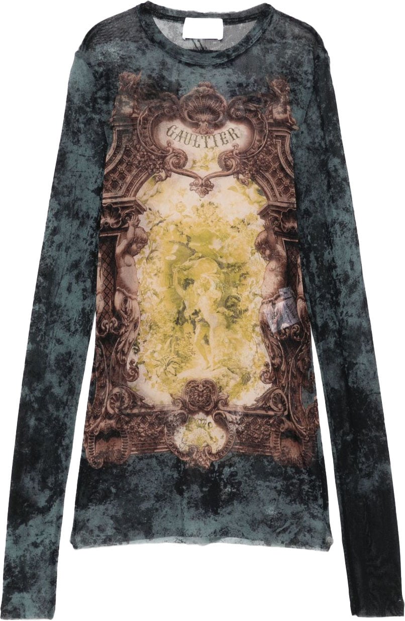 Jean Paul Gaultier Top Blackbluegreen Zwart