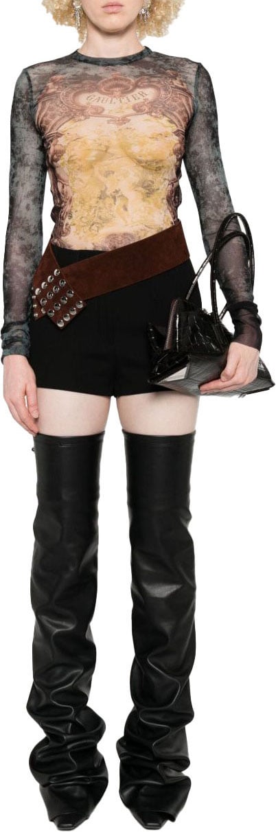 Jean Paul Gaultier Top Blackbluegreen Zwart