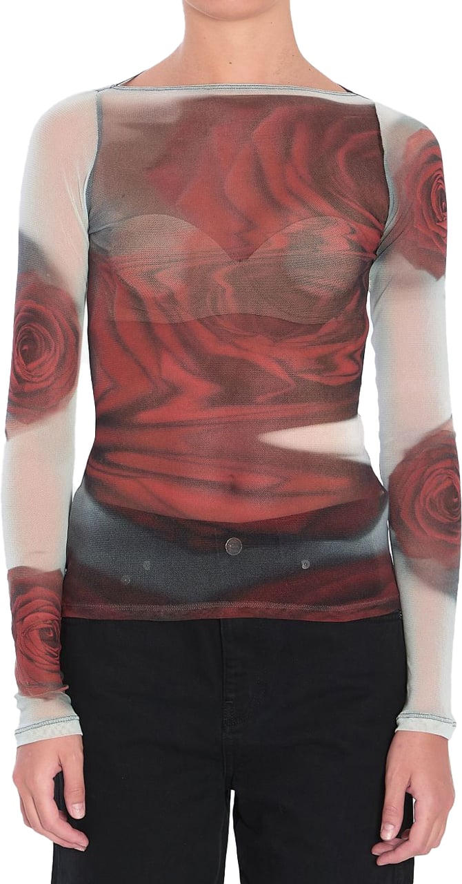 Jean Paul Gaultier Top Whitegreyred Wit