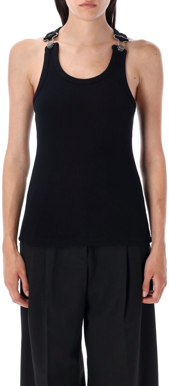 Jean Paul Gaultier Tank Top Double Buckle Nero Zwart