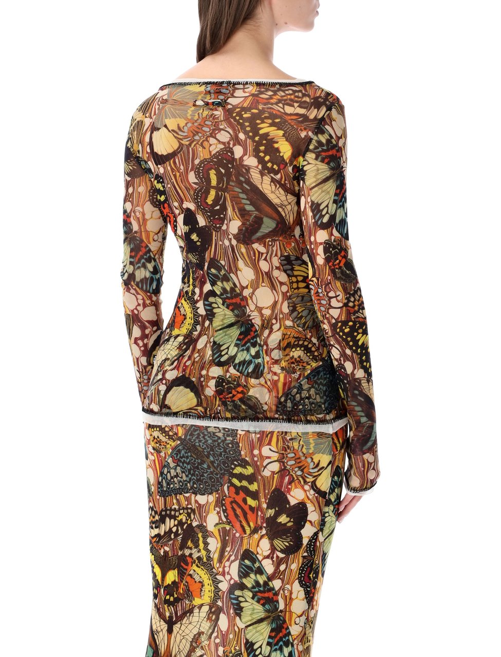 Jean Paul Gaultier Jean Paul Gaultier Re-Edition Butterfly tulle top Geel