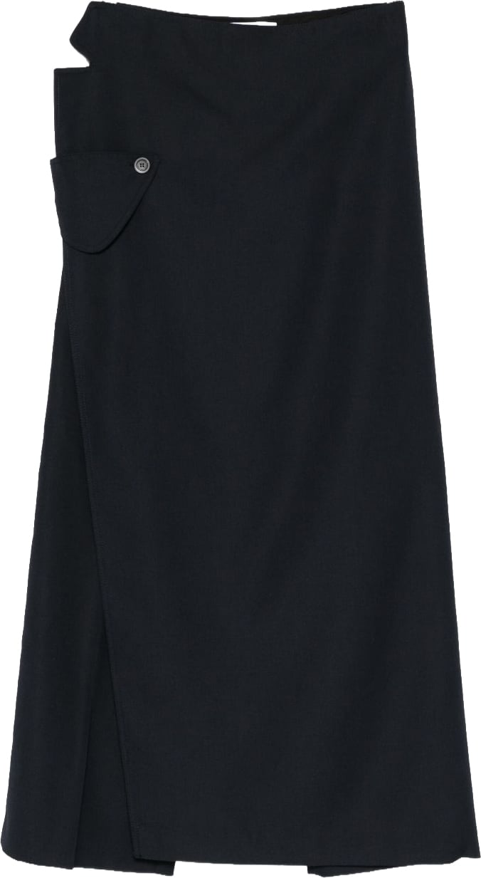 Jean Paul Gaultier Wrap Design Maxi Skirt Zwart