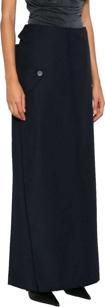 Jean Paul Gaultier Wrap Design Maxi Skirt Zwart