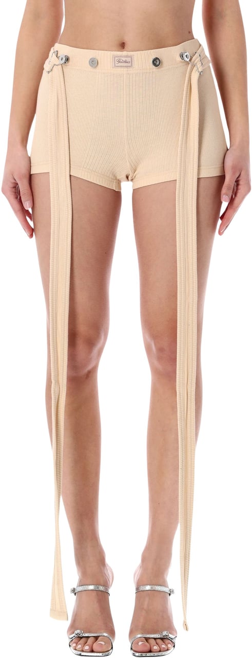 Jean Paul Gaultier Jean Paul Gaultier ribbed Patch shorts Beige