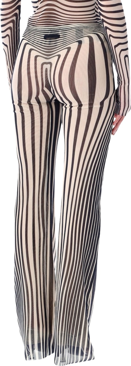 Jean Paul Gaultier Mesh Pant Morphing Stripes Ecru Navy Navy
