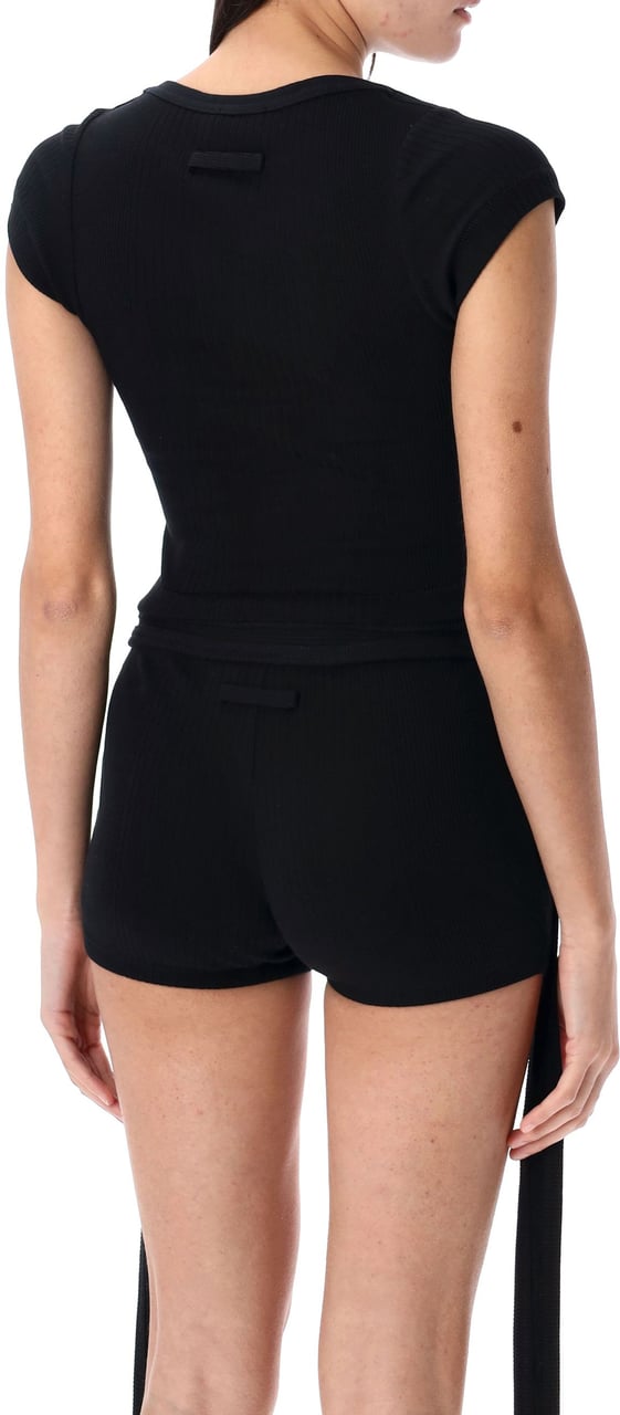 Jean Paul Gaultier Crop Baby Tee Nero Zwart