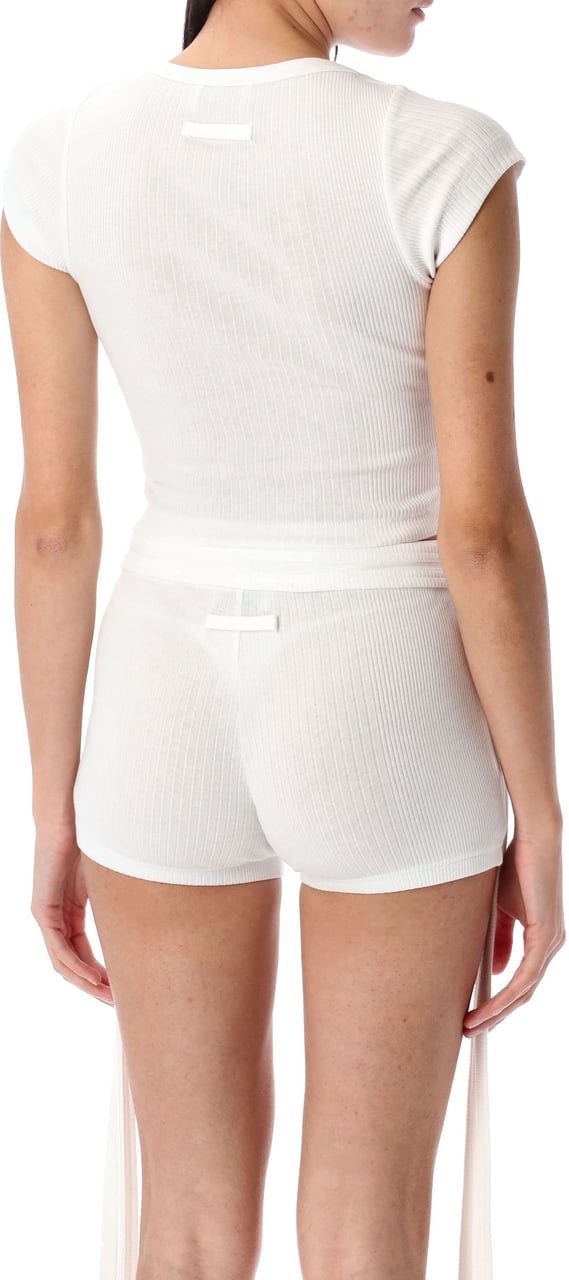 Jean Paul Gaultier Crop Baby Tee Bianco Wit