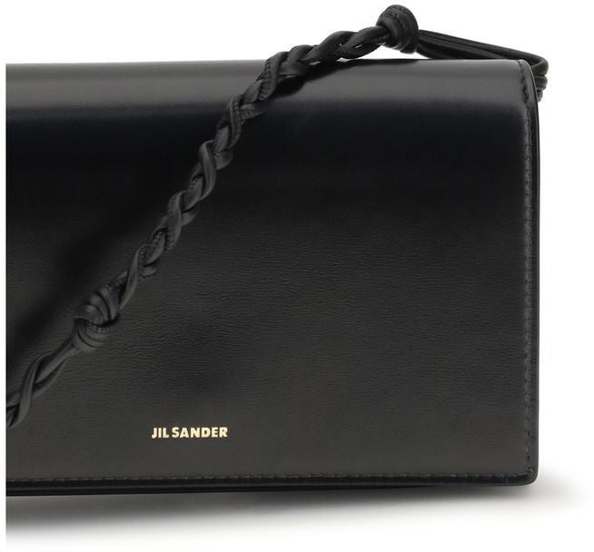 Jil Sander Jil Sander Black Calf Leather Bos Taurus Wallet Zwart