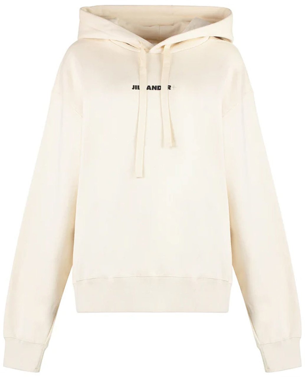 Jil Sander Cotton Hooded Sweatshirt Wit