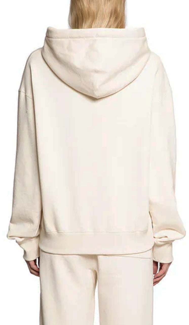 Jil Sander Cotton Hooded Sweatshirt Wit