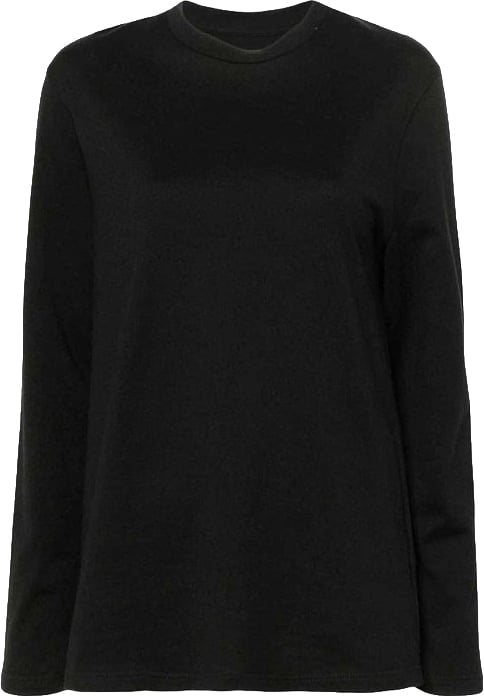 Jil Sander Jil Sander Black Cotton Long Sleeve T-Shirt Zwart