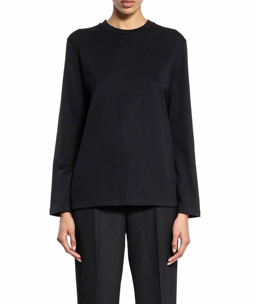 Jil Sander Jil Sander Black Cotton Long Sleeve T-Shirt Zwart
