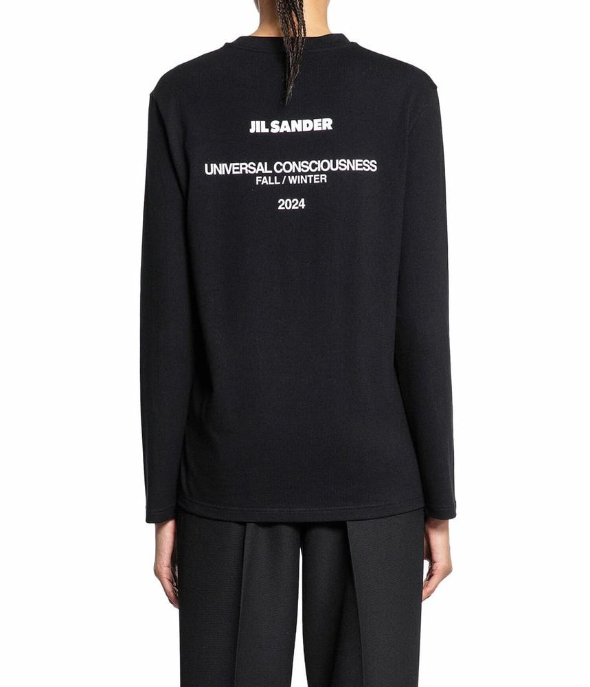 Jil Sander Jil Sander Black Cotton Long Sleeve T-Shirt Zwart