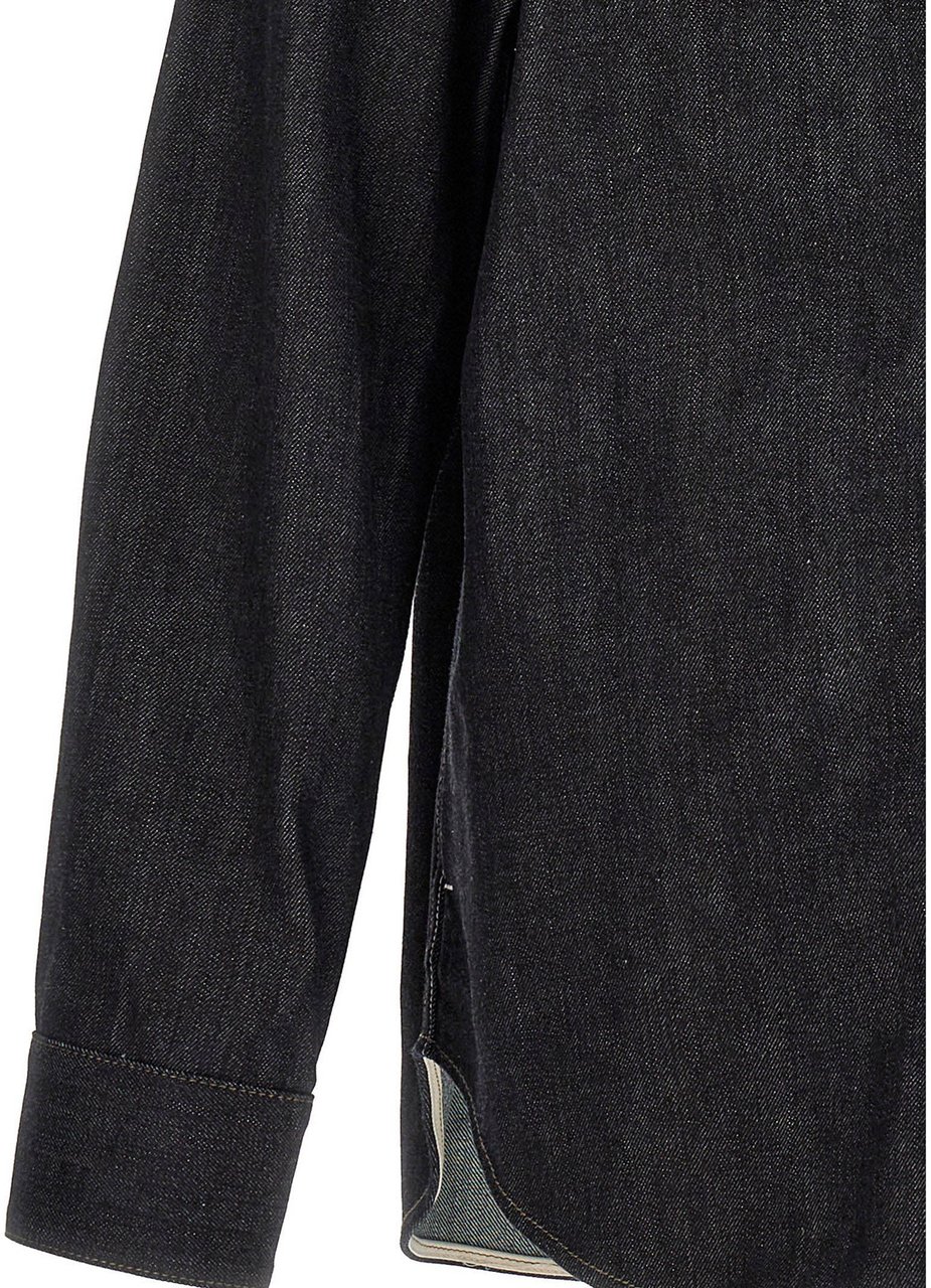 Jil Sander Blue Cotton Blouse Blauw