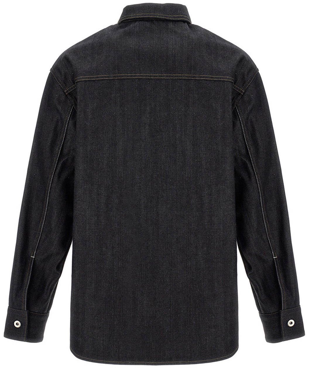 Jil Sander Blue Cotton Blouse Blauw