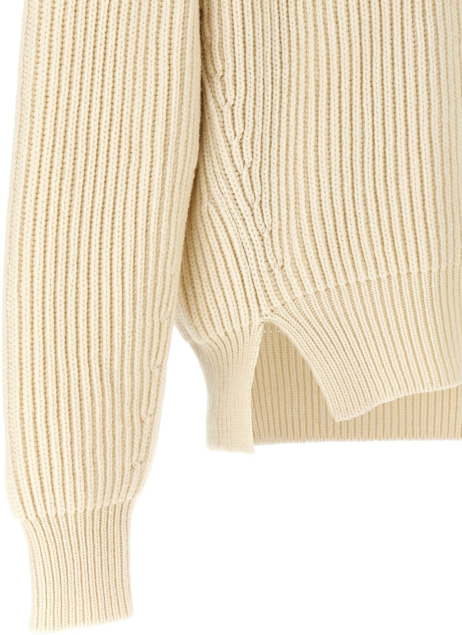 Jil Sander White Wool Cardigan Wit