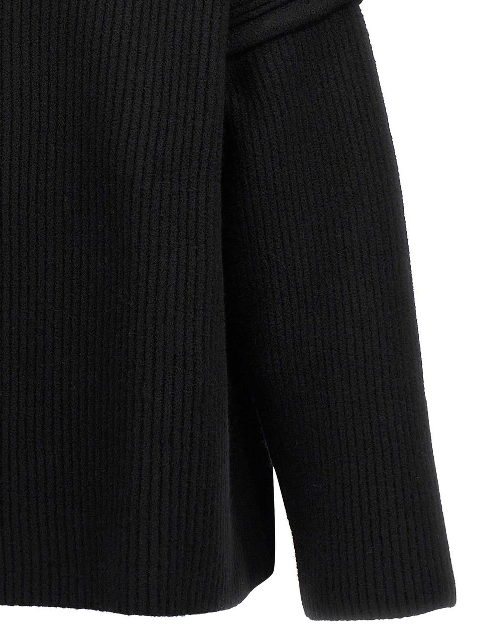 Jil Sander Black Wool Cardigan Zwart