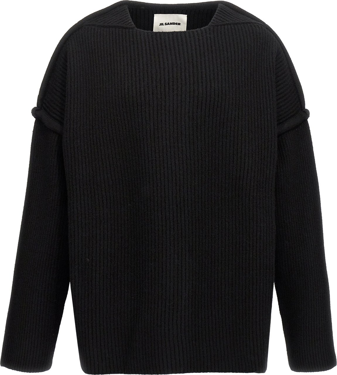 Jil Sander Black Wool Cardigan Zwart