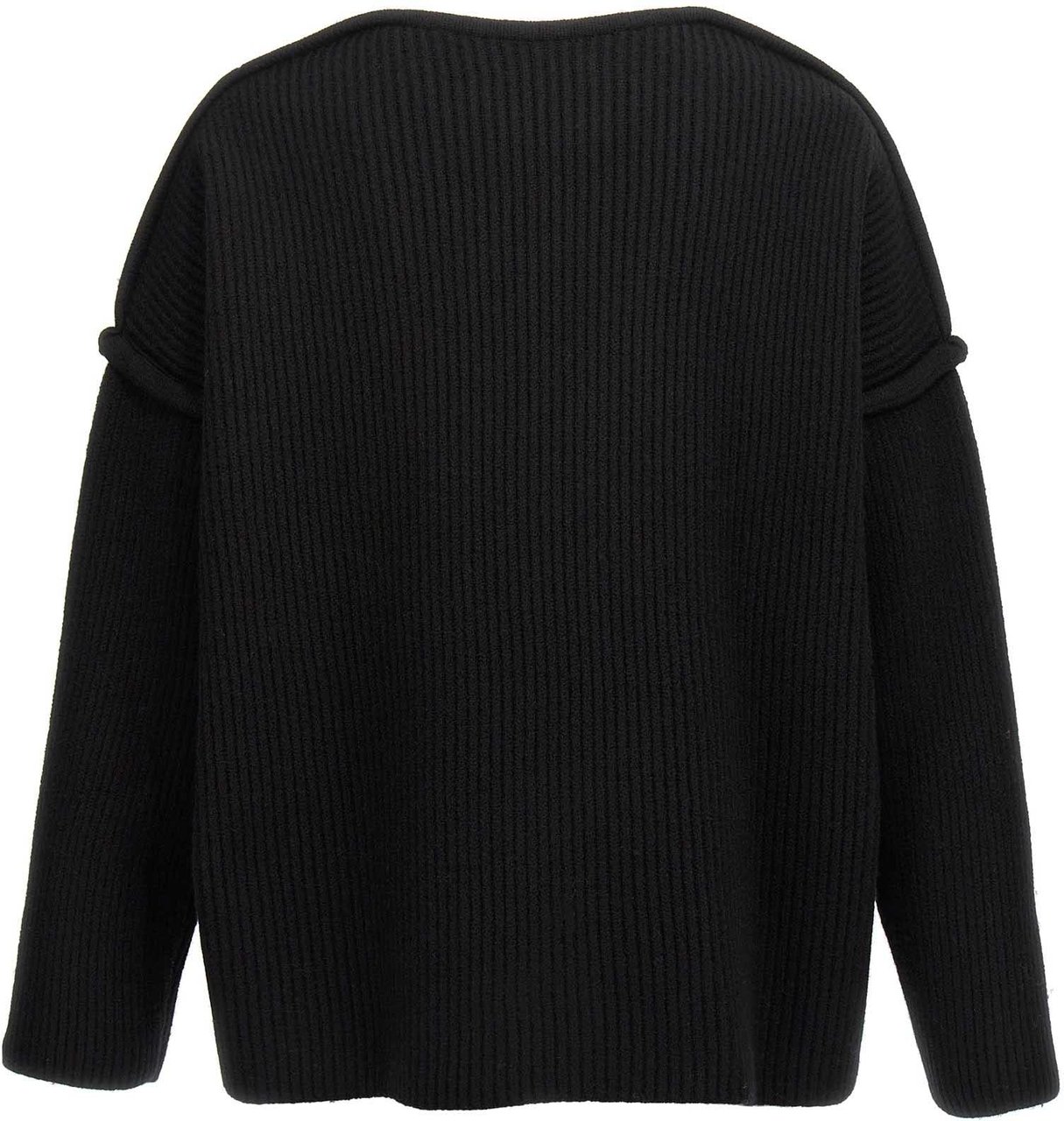 Jil Sander Black Wool Cardigan Zwart