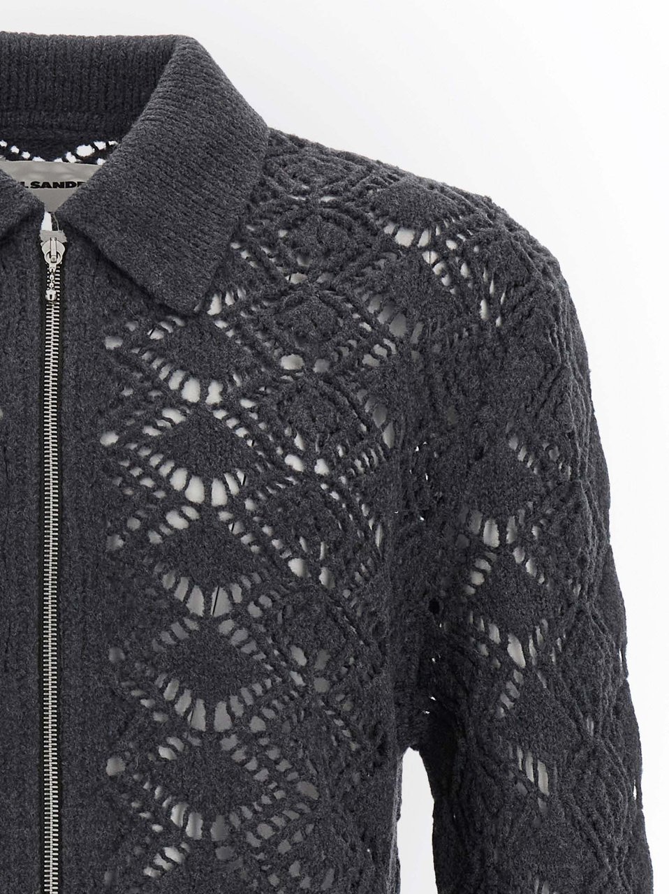 Jil Sander Gray Virgin Wool Cardigan Grijs