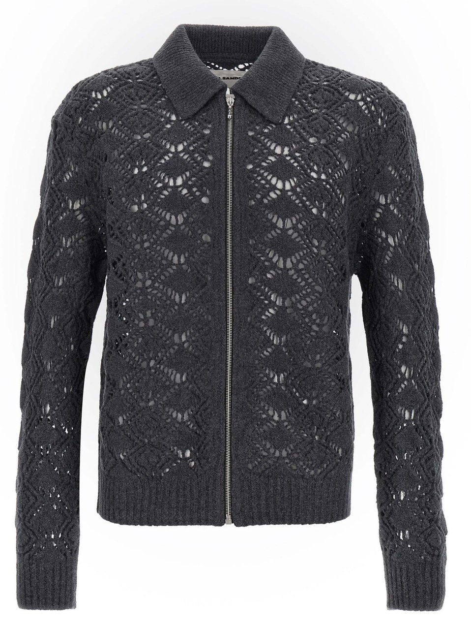 Jil Sander Gray Virgin Wool Cardigan Grijs