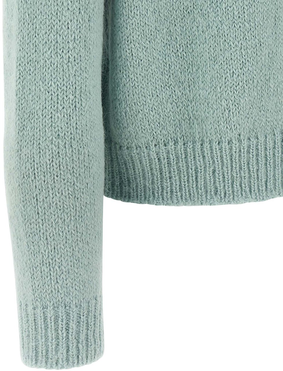 Jil Sander Blue Alpaca Leather Cardigan Lichtblauw