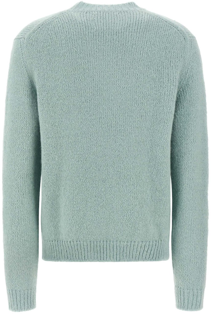 Jil Sander Blue Alpaca Leather Cardigan Lichtblauw