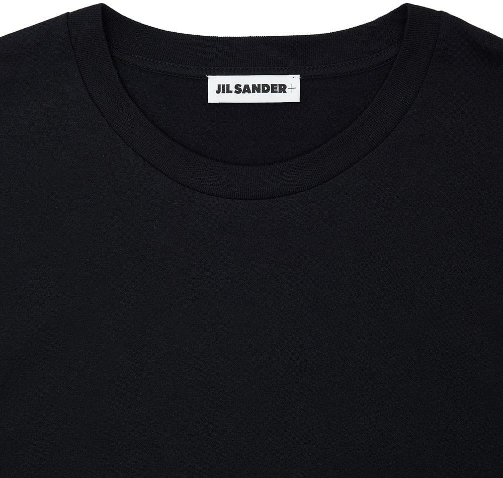 Jil Sander Black Long Sleeve T-Shirt with Jil Sander Embroidery Logo Zwart