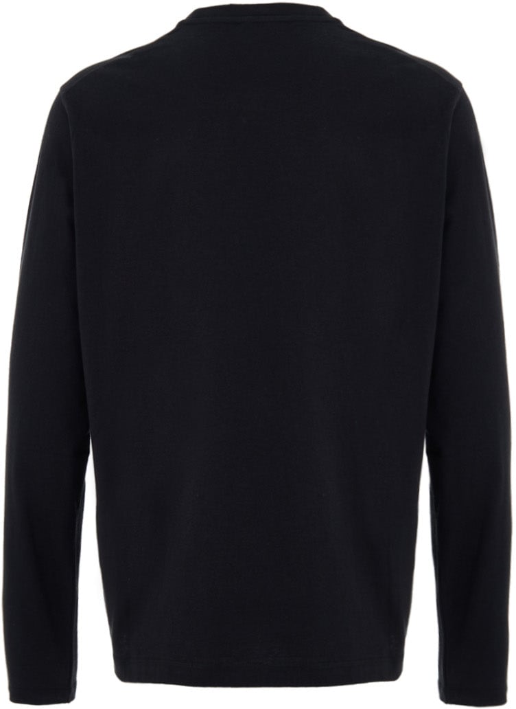 Jil Sander Black Long Sleeve T-Shirt with Jil Sander Embroidery Logo Zwart