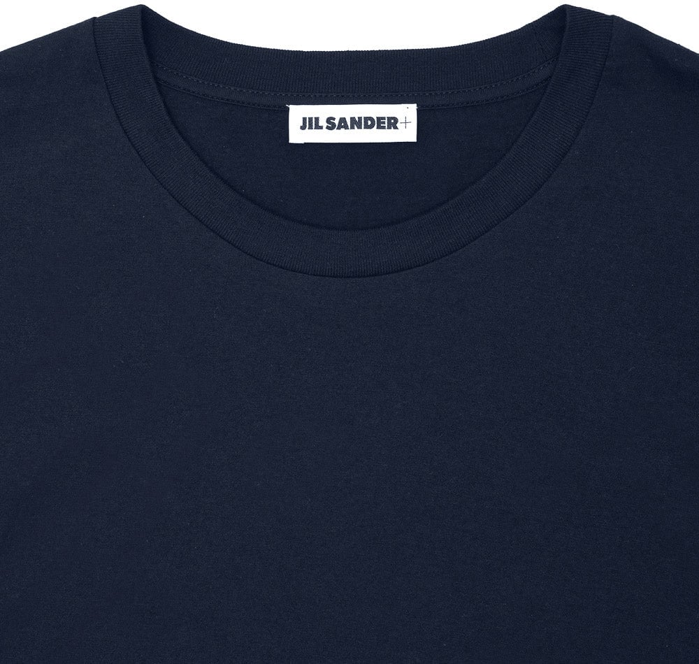 Jil Sander Blue Long Sleeve T-Shirt with Jil Sander Embroidery Logo Blauw
