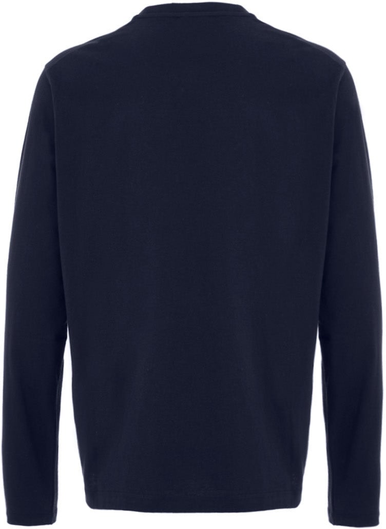 Jil Sander Blue Long Sleeve T-Shirt with Jil Sander Embroidery Logo Blauw