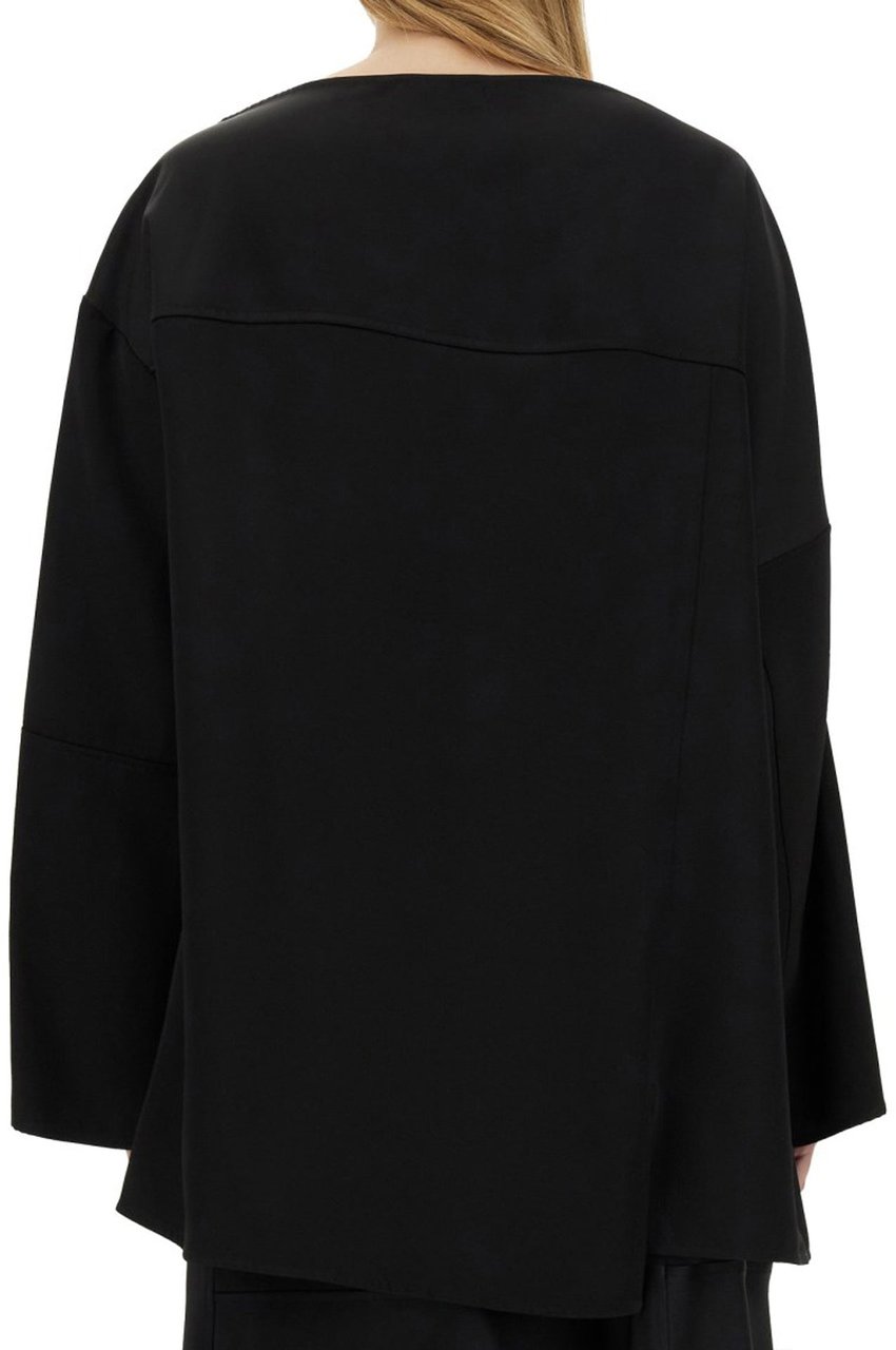 Jil Sander Blend Silk Blouse Zwart