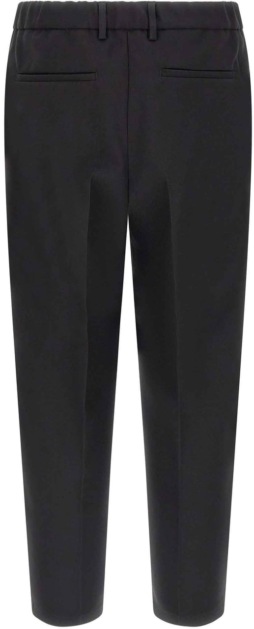 Jil Sander Black Polyester Dress Pants Zwart