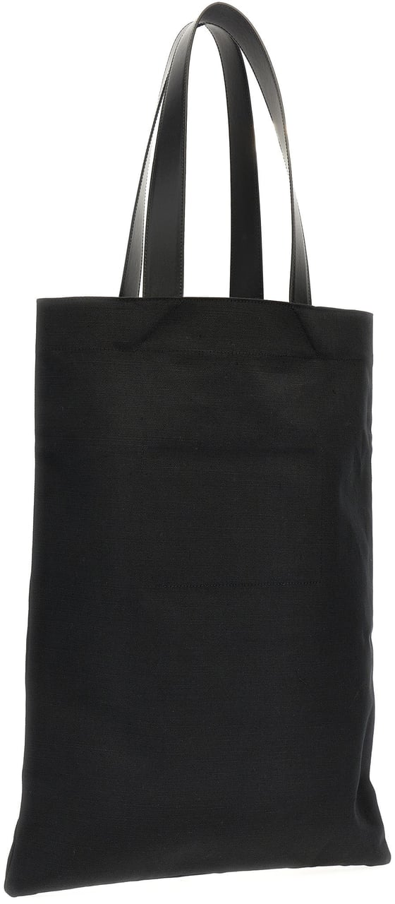 Jil Sander Black Cotton Tote Bag Zwart