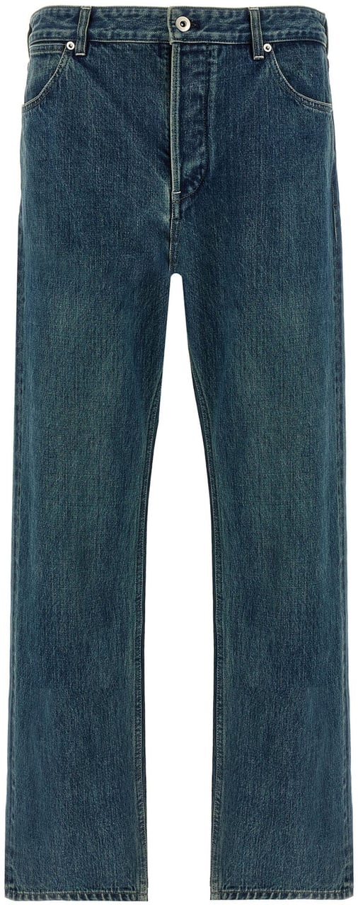 Jil Sander Blue Cotton Straight-Leg Jeans Blauw